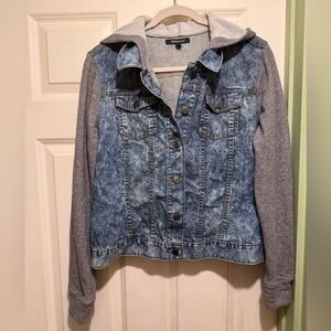 Relativity Blue Denim Jacket with Gray Sleeves